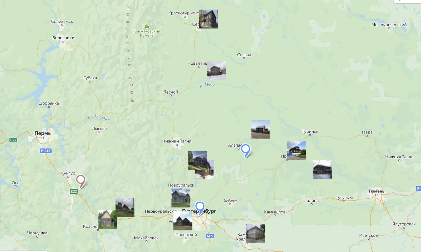 Скриншот карты с деревянными домами