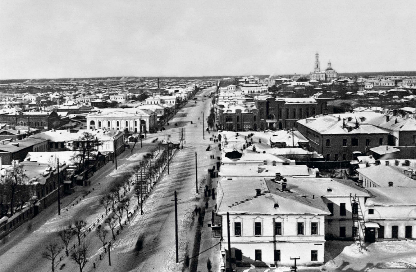 Вид на Вознесенский проспект (ныне улица Карла Либкнехта) зимой 1918 - 1919 года. Частный архив
